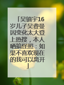 吴镇宇16岁儿子吴费曼因变化太大登上热搜，本人晒搞怪照：如果不喜欢现在的我可以离开