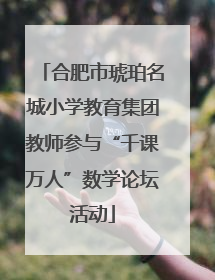 合肥市琥珀名城小学教育集团教师参与“千课万人”数学论坛活动