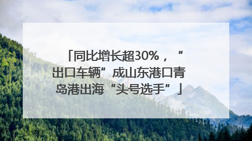 同比增长超30%，“出口车辆”成山东港口青岛港出海“头号选手”