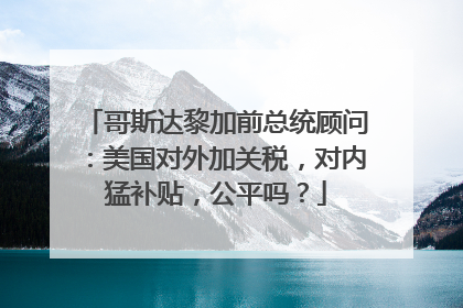 哥斯达黎加前总统顾问：美国对外加关税，对内猛补贴，公平吗？