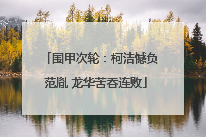 围甲次轮：柯洁憾负范胤 龙华苦吞连败