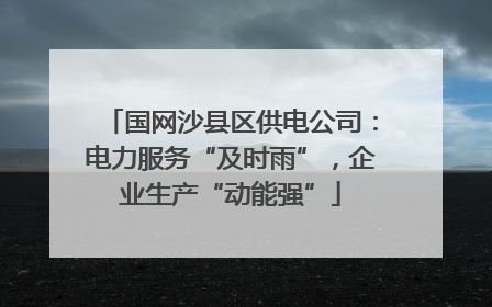 国网沙县区供电公司：电力服务“及时雨”，企业生产“动能强”
