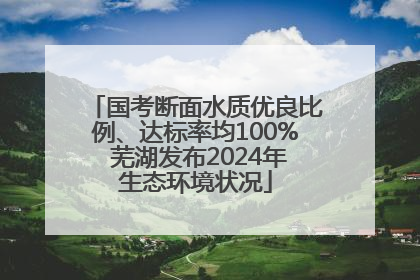 国考断面水质优良比例、达标率均100% 芜湖发布2024年生态环境状况