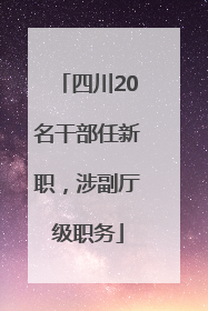 四川20名干部任新职，涉副厅级职务