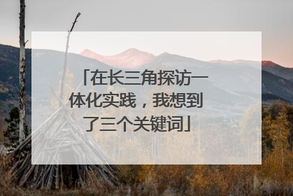 在长三角探访一体化实践，我想到了三个关键词
