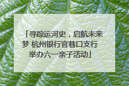 寻踪运河史，启航未来梦 杭州银行官巷口支行举办六一亲子活动