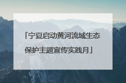 宁夏启动黄河流域生态保护主题宣传实践月