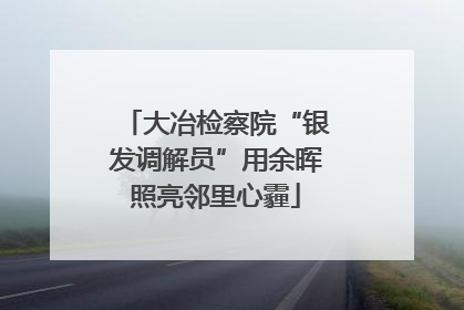 大冶检察院“银发调解员”用余晖照亮邻里心霾