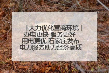 大力优化营商环境丨办电更快 服务更好 用电更优 石家庄发布电力服务助力经济高质量发展八项措施