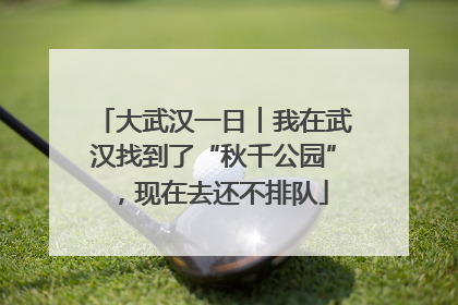 大武汉一日︱我在武汉找到了“秋千公园”，现在去还不排队