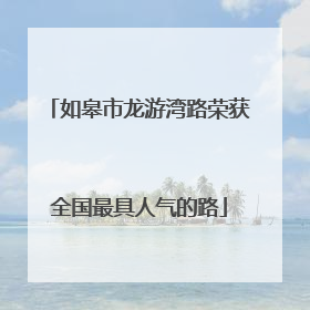 如皋市龙游湾路荣获全国最具人气的路