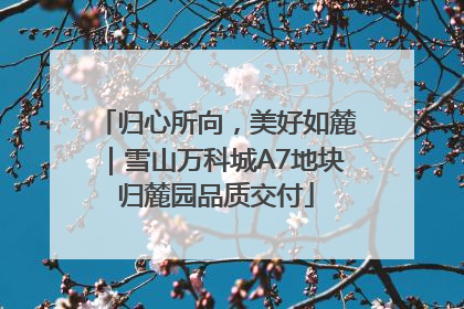 归心所向，美好如麓｜雪山万科城A7地块归麓园品质交付