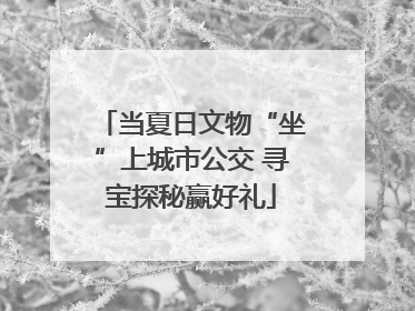 当夏日文物“坐”上城市公交 寻宝探秘赢好礼