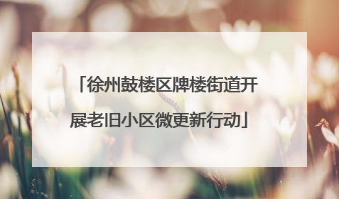 徐州鼓楼区牌楼街道开展老旧小区微更新行动