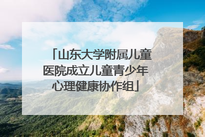 山东大学附属儿童医院成立儿童青少年心理健康协作组