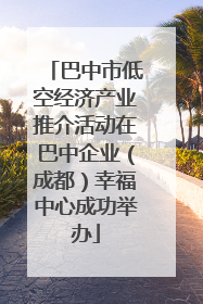 巴中市低空经济产业推介活动在巴中企业（成都）幸福中心成功举办