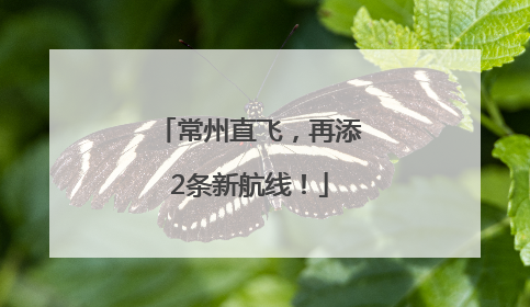 常州直飞，再添2条新航线！