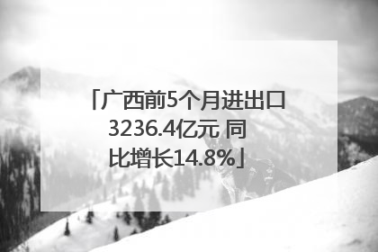 广西前5个月进出口3236.4亿元 同比增长14.8%