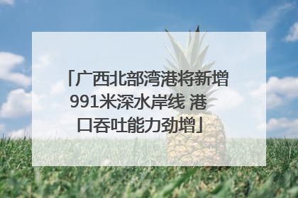 广西北部湾港将新增991米深水岸线 港口吞吐能力劲增