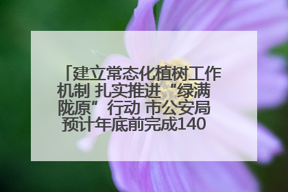 建立常态化植树工作机制 扎实推进“绿满陇原”行动 市公安局预计年底前完成1402亩绿化任务