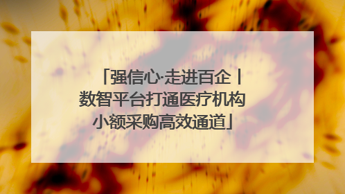 强信心·走进百企丨数智平台打通医疗机构小额采购高效通道
