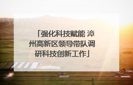 强化科技赋能 漳州高新区领导带队调研科技创新工作