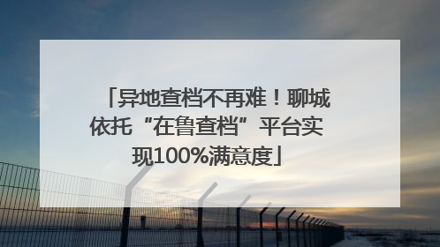 异地查档不再难！聊城依托“在鲁查档”平台实现100%满意度