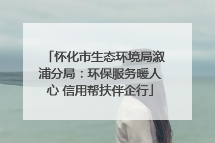 怀化市生态环境局溆浦分局：环保服务暖人心 信用帮扶伴企行