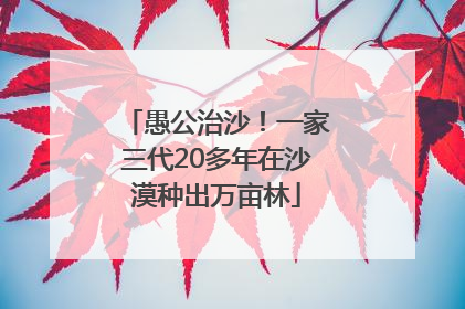 愚公治沙！一家三代20多年在沙漠种出万亩林