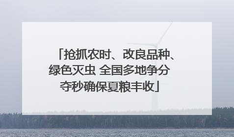 抢抓农时、改良品种、绿色灭虫 全国多地争分夺秒确保夏粮丰收