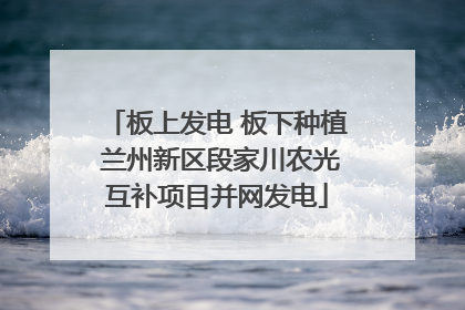 板上发电 板下种植 兰州新区段家川农光互补项目并网发电