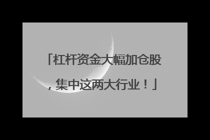 杠杆资金大幅加仓股，集中这两大行业！