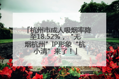 杭州市成人吸烟率降至18.52%，“无烟杭州”IP形象“杭小清”来了！