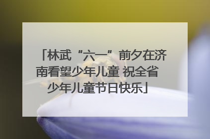 林武“六一”前夕在济南看望少年儿童 祝全省少年儿童节日快乐