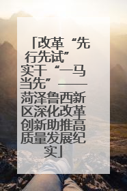 改革“先行先试” 实干“一马当先”——菏泽鲁西新区深化改革创新助推高质量发展纪实