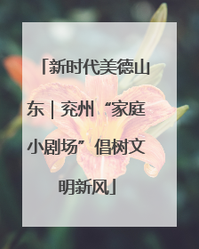 新时代美德山东｜兖州“家庭小剧场”倡树文明新风