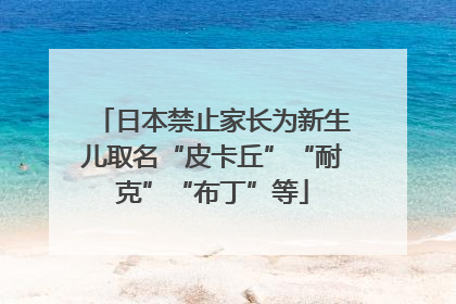日本禁止家长为新生儿取名“皮卡丘”“耐克”“布丁”等