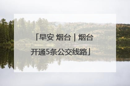 早安 烟台｜烟台开通5条公交线路