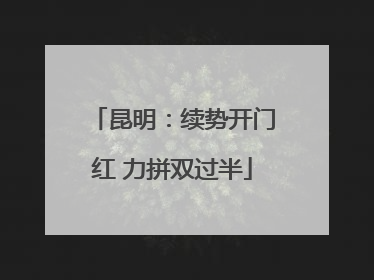 昆明：续势开门红 力拼双过半