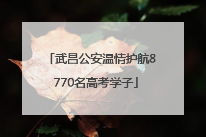 武昌公安温情护航8770名高考学子
