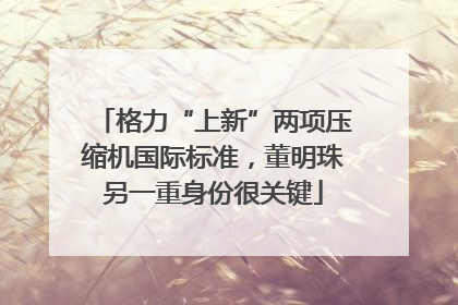 格力“上新”两项压缩机国际标准，董明珠另一重身份很关键