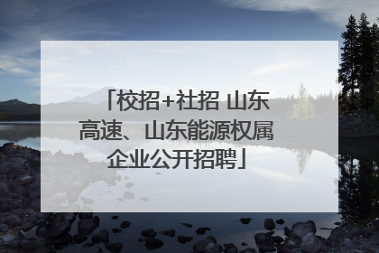 校招+社招 山东高速、山东能源权属企业公开招聘