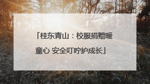 桂东青山：校服捐赠暖童心 安全叮咛护成长
