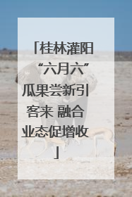 桂林灌阳“六月六”瓜果尝新引客来 融合业态促增收