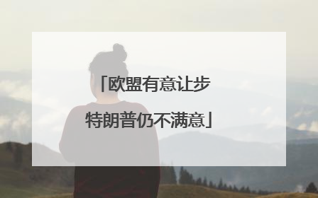 欧盟有意让步 特朗普仍不满意