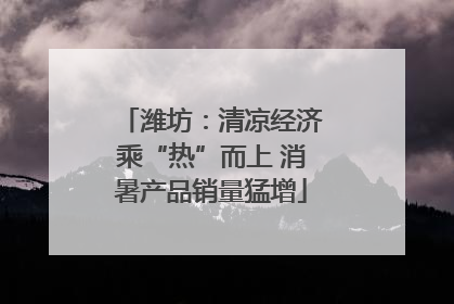 潍坊：清凉经济乘“热”而上 消暑产品销量猛增