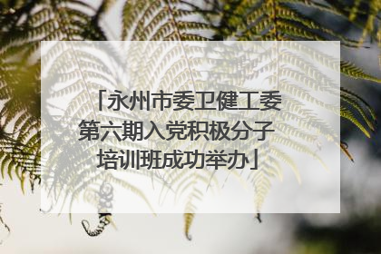 永州市委卫健工委第六期入党积极分子培训班成功举办
