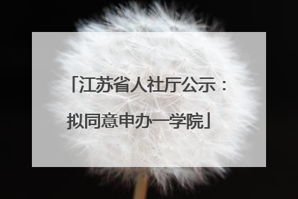 江苏省人社厅公示：拟同意申办一学院