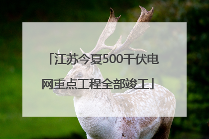 江苏今夏500千伏电网重点工程全部竣工