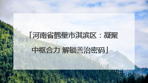 河南省鹤壁市淇滨区：凝聚中枢合力 解锁善治密码